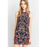 Ecote Guinevere Black Floral Backless Dress, BLACK MULTI