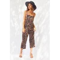 ecote sandra strappy printed jumpsuit black multi