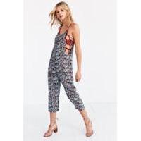 ecote sandra strappy printed dungarees blue