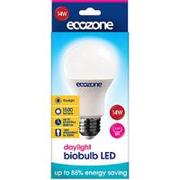 ecozone e27 daylight led biobulb 14 watt 100 watt equivalent