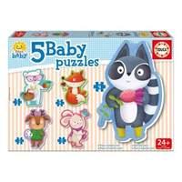 Educa Baby Early Learning Cute Little Animals Jigsaw Puzzles 5 Piece Set (16816)