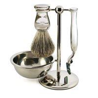 edwin jagger mens shaving brush set with stainless steel bowl