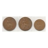 Edward VII pennies and halfpenny, 1905 & 1906