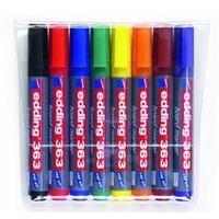 Edding 363/8S Whiteboard Marker Chisel Tip 1-5mm Line (Assorted Colour) - 1 x Pack of 8 Whiteboard Markers