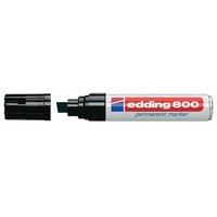 Edding 800 Permanent Marker Chisel Tip 4-12mm Black (1 x Pack of 5 Permanent Markers)
