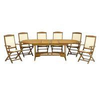 Edinburgh 6 Seater Extending Dining Set with Henley Highback Chairs