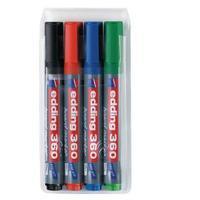 Edding 360 Drywipe Assorted Marker Pack of 4 4-360-4