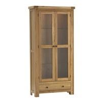 Edinburgh Display Cabinet In White Oak With 2 Doors And Lights