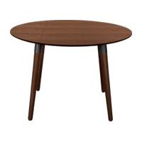 Edelweiss Round Dining Table, Walnut and Black