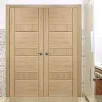 Edmonton Oak Flush Fire Door Pair, 1/2Hour Fire Rated and Prefinished