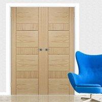 edmonton oak flush door pair prefinished