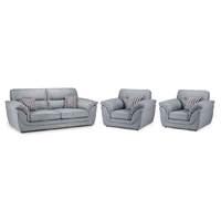 Eden 3 Seater Sofa and 2 Armchairs Suite Grey