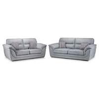 eden 3 and 2 seater fabric suite grey