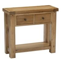 Edinburgh Console Table In White Oak With 2 Drawers