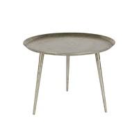 Edison Metal Small Side Table Round In Old Silver