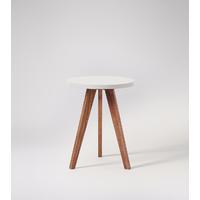 Edison side table in acacia & white