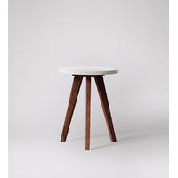 edison side table in rosewood white