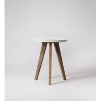 edison side table in bright white