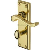 Edwardian Bathroom Door Handle (Set of 2) Finish: Polished Brass