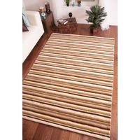 eden modern thick beige stripesindian wool rug 120cm x 170cm 3ft 11 x  ...