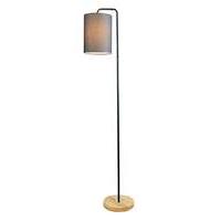 eden wooden base floor lamp grey