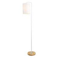 eden wooden base floor lamp white