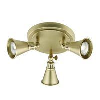 EDO7675 Edo 3 Light Ceiling Plate Light In Aged Brass