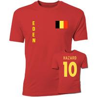 eden hazard belgium flag t shirt red