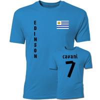 edinson cavani uruguay flag t shirt blue