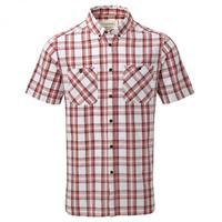 edmond short sleeved shirt brick red check