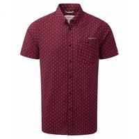 Edmond Short Sleeved Shirt Brick Red Dobby