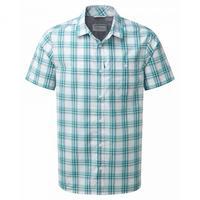 Edgard Short Sleeved Shirt Bright Teal Check