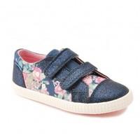 Edith, Navy Blue Girls Riptape Canvas