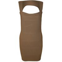 Eden Bandage Cut Out Back Party Dress - Mocha