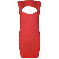 Eden Bandage Cut Out Back Party Dress - Coral