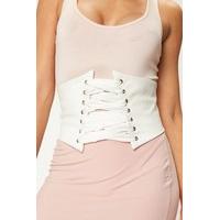 eden white pu corset belt