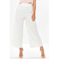 Eden White High Waisted Wide Leg Trousers