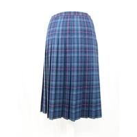 Edinburgh Woolen Mill - Size: 16 - Blue and Green Tartan - Pleated skirt