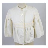 edina ronay cream cropped jacket size 12