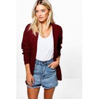 Edge To Edge Grungy Cardigan - merlot