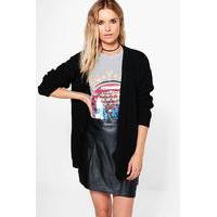 edge to edge waffle cardigan black