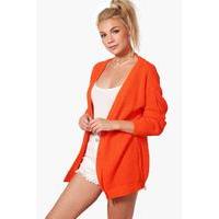 Edge to Edge Waffle Cardigan - orange