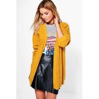 edge to edge waffle cardigan mustard