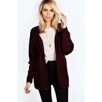 edge to edge grungy marl knit cardigan wine