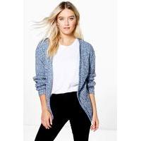 Edge To Edge Grungy Marl Knit Cardigan - vintage blue