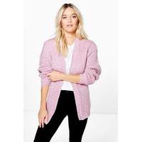 edge to edge grungy marl knit cardigan rose