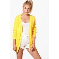 edge to edge waffle cardigan yellow