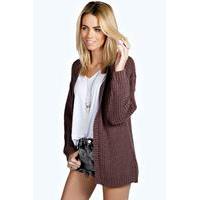 edge to edge grungy cardigan mink