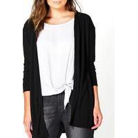 Edge To Edge Midi Cardigan - black