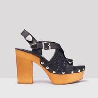 EEIGHT Sienna Black Crystal Heels E8 Heels